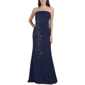 RENE BY RENE RUIZ Strapless Floral Applique Gown